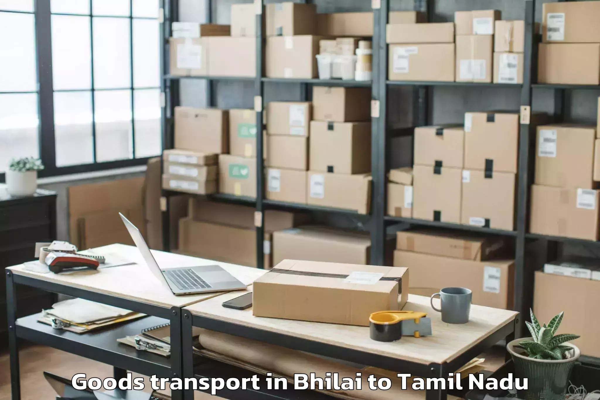 Leading Bhilai to Karambakkudi Goods Transport Provider